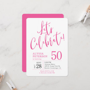 Invitación Cumpleaños 50 Rosa Vamos a Celebrar