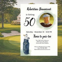 Cumpleaños 50 tema de golf elegante para hombres