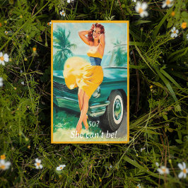 Invitación Cumpleaños 50, Vintage, Chica Sexy de Pin Up, Pers