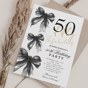 Invitación Cumpleaños 50 y fabuloso Fiesta de arco coqueta ne