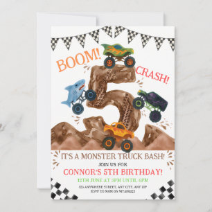 Invitación Cumpleaños 5 de Camión Monstruo