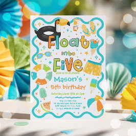 Invitación Cumpleaños 5 de fiesta de verano en la piscina Flo