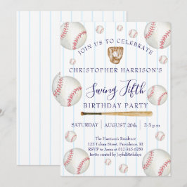 Invitación Cumpleaños 5 de Niño Deporte Béisbol