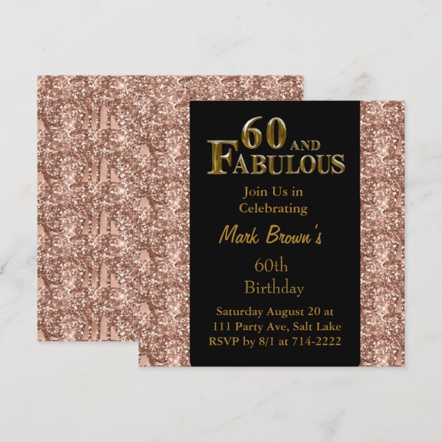 Invitación Cumpleaños 60  (Anverso / Reverso)