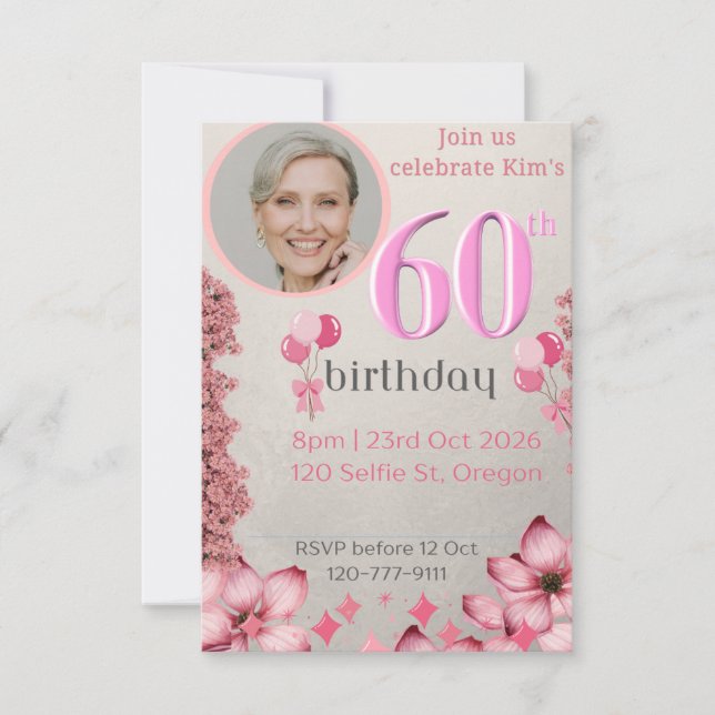 Invitación Cumpleaños 60 (Anverso)