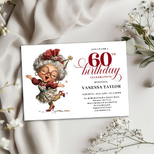 Invitación Cumpleaños 60 Años Humor Señora Mayor D