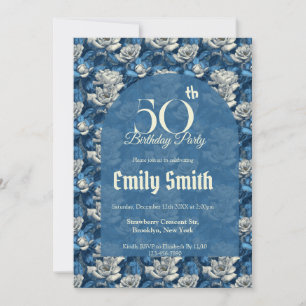 Invitación Cumpleaños 60 de estética única de gardenias