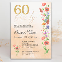 Cumpleaños 60 de Flor Silvestre Suave para Ella -