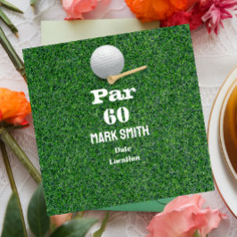 Invitación Cumpleaños 60 de Golf con Bola en Green para golfi