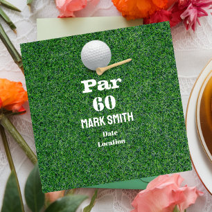 Invitación Cumpleaños 60 de Golf con Bola en Green para golfi