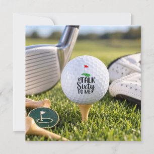 Invitación Cumpleaños 60 de Golf con pelota de golf en tee