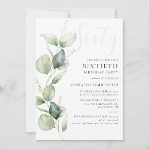 Invitación Cumpleaños 60 de mamá Eucalipto