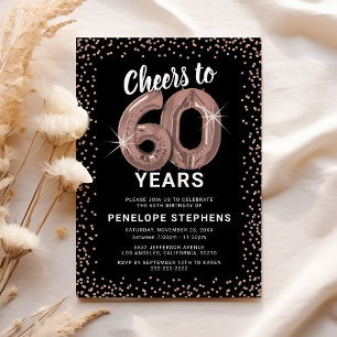 Invitación Cumpleaños 60 de Rose Gold