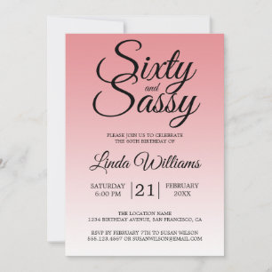 Invitación Cumpleaños 60 de Strawberry Ice: Sesenta y Sassy
