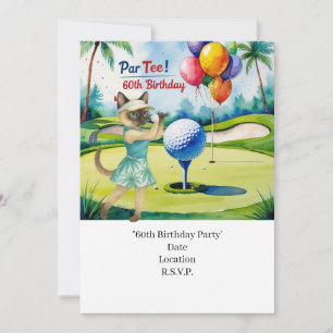 Invitación Cumpleaños 60 del golfista con bola de golf en el 
