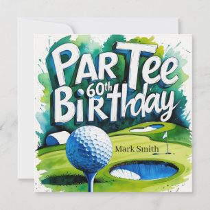 Invitación Cumpleaños 60 del golfista con bola de golf en el 