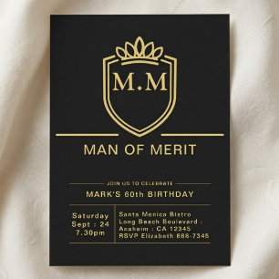 Invitación Cumpleaños 60 del padre, fiesta de 60 años en negr