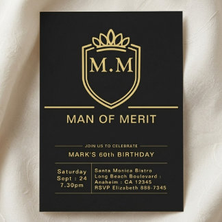 Invitación Cumpleaños 60 del padre, fiesta de 60 años en negr