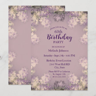 Invitación Cumpleaños 60 Elegante Lila
