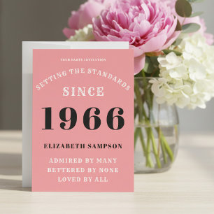Invitación Cumpleaños 60 personalizado 1966 agregue su nombre