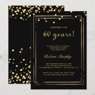 Invitación Cumpleaños 60, Salud por 60 Años