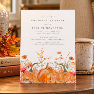 Invitación Cumpleaños 65 de Acuarela de Flor Silvestre Calaba