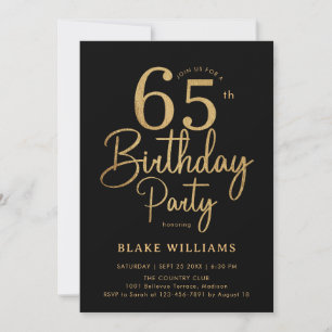 Invitación Cumpleaños 65 de Black Gold