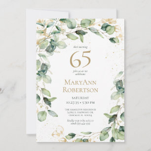 Invitación Cumpleaños 65 Eucalipto