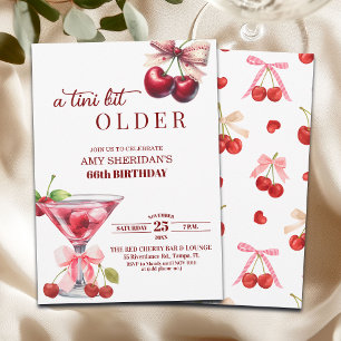 Invitación Cumpleaños 66 de Chic A Tini Bit Older Cherry Mart