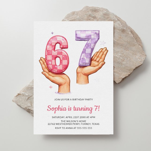 Invitación Cumpleaños 6 7 Meme Seis Siete de Moda (Subido por el creador)