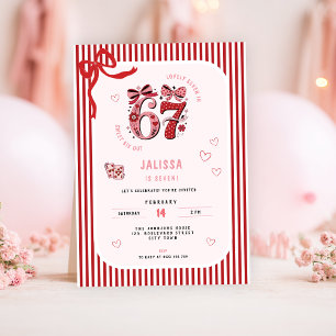 Invitación Cumpleaños 6 7 para niñas, 7º cumpleaños de niñas