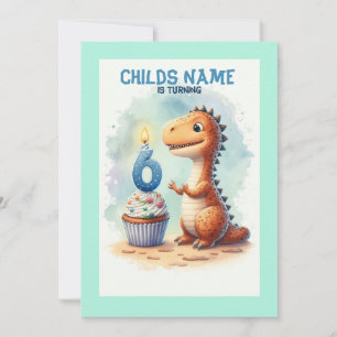 Invitación Cumpleaños 6 de Dino