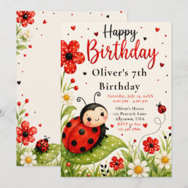 Invitación Cumpleaños 6 de Ladybug Lindo