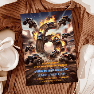 Invitación Cumpleaños 6 del Camión Monstruo Boom Crash