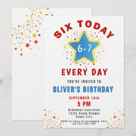 Invitación Cumpleaños 6 Hoy 6 7 Todos los Días Meme Estrella