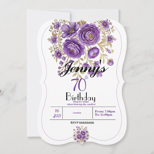 Invitación Cumpleaños 70 (Anverso)