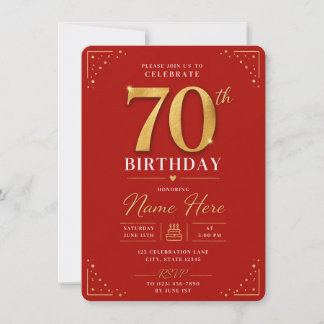 Invitación cumpleaños 70
