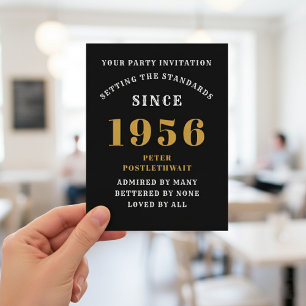 Invitación Cumpleaños 70 1956 Oro Negro