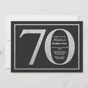 Invitación Cumpleaños 70 Años Pizarra Brillo Plate