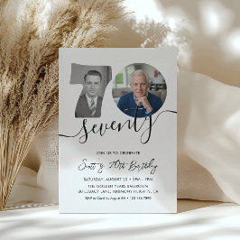 Invitación cumpleaños 70 con dos fotos Adulto Cump