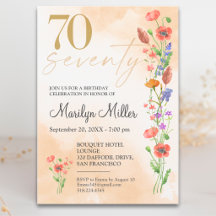 Cumpleaños 70 de Flor Silvestre Suave para Ella
