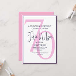 Invitación Cumpleaños 70 de moda costera en rosa