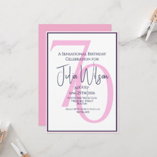 Invitación Cumpleaños 70 de moda costera en rosa