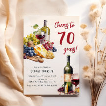 Cumpleaños 70 de Queso y Vino para Adultos