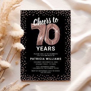 Invitación Cumpleaños 70 de Rose Gold
