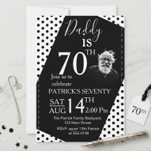 Cumpleaños 70 personalizado con foto de papá con l