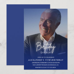 invitación cumpleaños 75 cena foto hombres