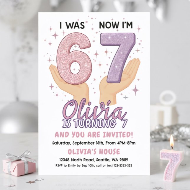 Invitación cumpleaños 7 años niña (Subido por el creador)