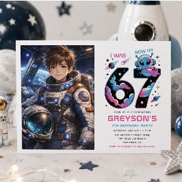 Invitación Cumpleaños 7 de Cute Space | Seis y Siete