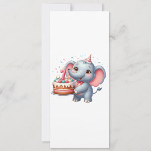 Invitación Cumpleaños 7 de elefante lindo
